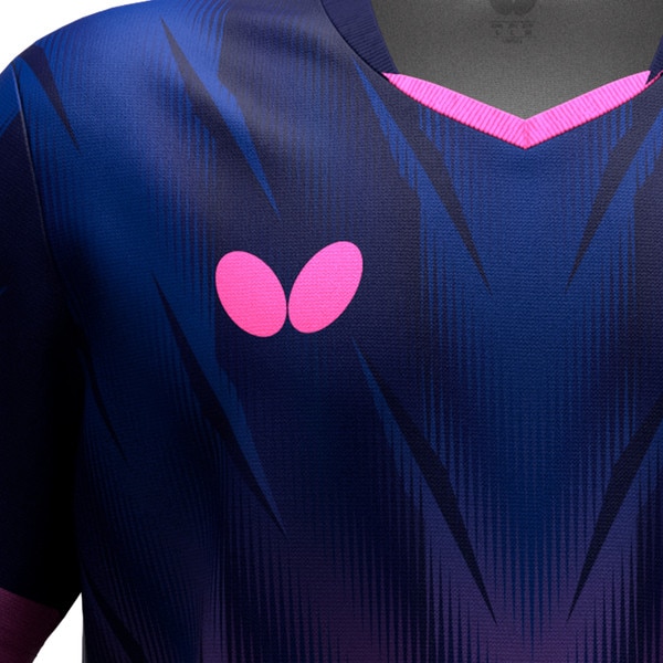 Butterfly Flazer Shirt - Navy - Logo - Close-Up